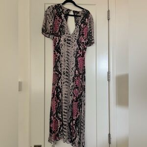 AFRM Pink and Black Open Back Dress